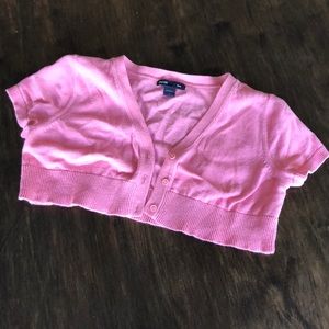 GapKids pink cropped cardigan/shrug